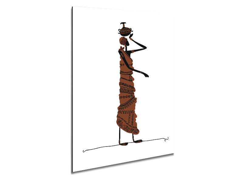 African Women 3 artwork printed on brushed aluminium dibond, showcasing vibrant colors and modern design.