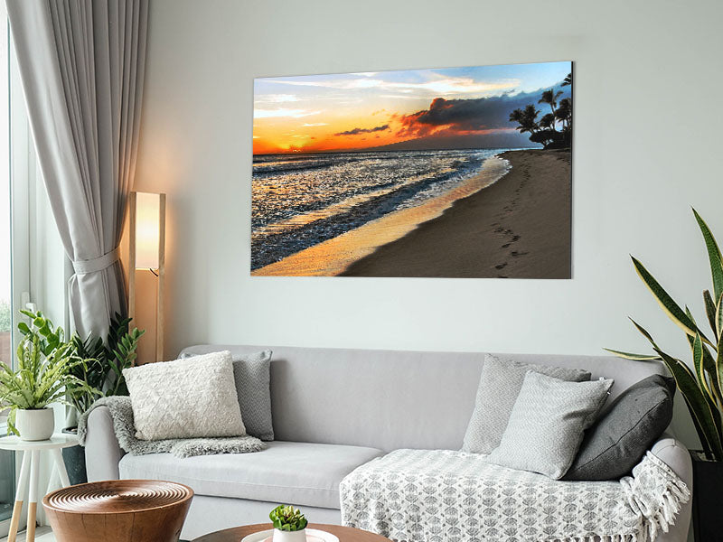 A modern art piece titled 'After The Storm' printed on brushed aluminium dibond, showcasing vibrant colors and a contemporary design.