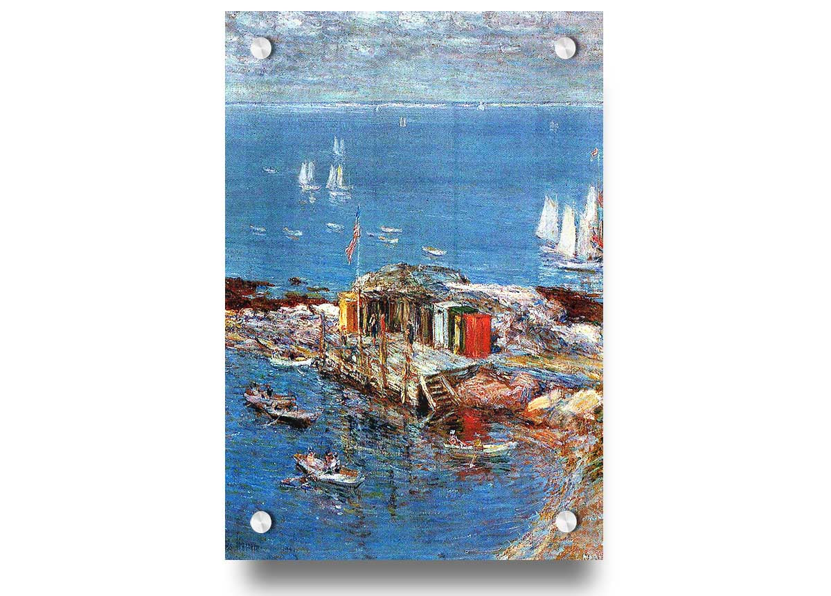 Afternoon In August, Appledore By Hassam acrylic print showcasing vibrant colors and intricate details, ready to hang on the wall.