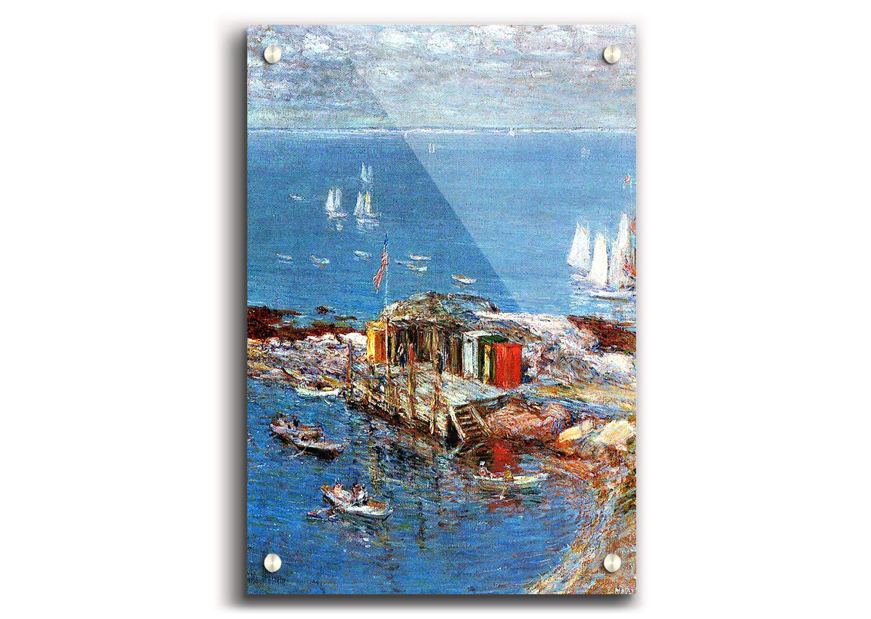 Afternoon In August, Appledore By Hassam acrylic print showcasing vibrant colors and intricate details, ready to hang on the wall.