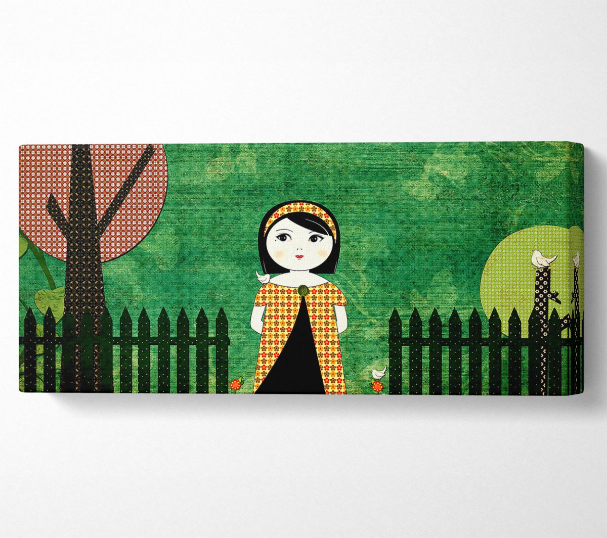 Afternoon Stroll canvas art mounted on a 44mm box frame, showcasing vibrant colors and serene imagery.