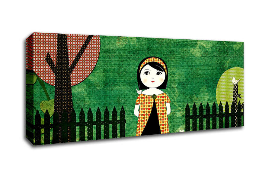 Afternoon Stroll canvas art mounted on a 44mm box frame, showcasing vibrant colors and serene imagery.