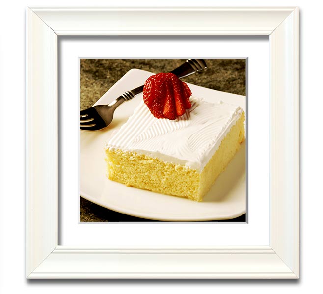 Afternoon Treat Square Framed Print in various frame colours, showcasing its handmade quality and artistic design.