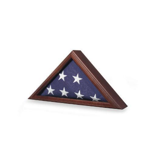 Air Force Flag Case with glass front and wooden finish, designed for displaying a 3' x 5' flag.