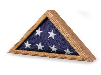 Air Force Flag Case with glass front and wooden finish, displaying a 3' x 5' flag.