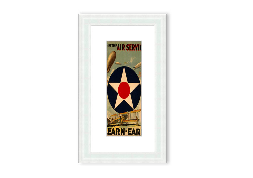 Air Service Cornwall framed print showcasing aviation history, available in various frame colors.