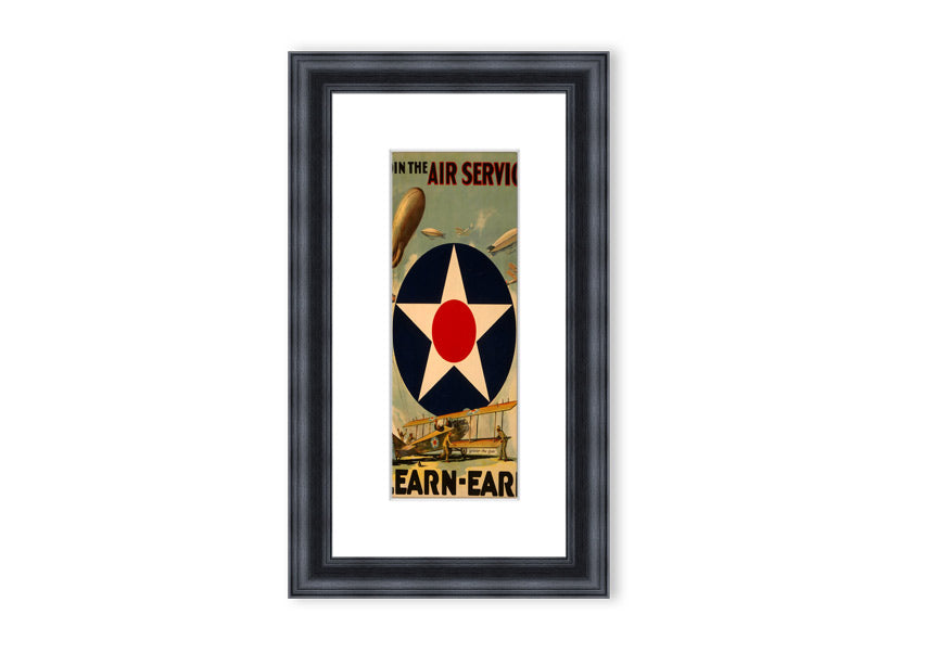 Air Service Cornwall framed print showcasing aviation history, available in various frame colors.