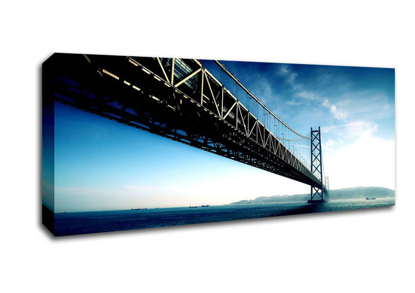 A beautiful canvas print of the Akashi Kaikyo Bridge, showcasing its stunning architecture and vibrant colors.