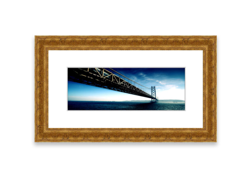 Framed print of the Akashi Kaikyo Bridge in Japan, showcasing its stunning architecture and design.