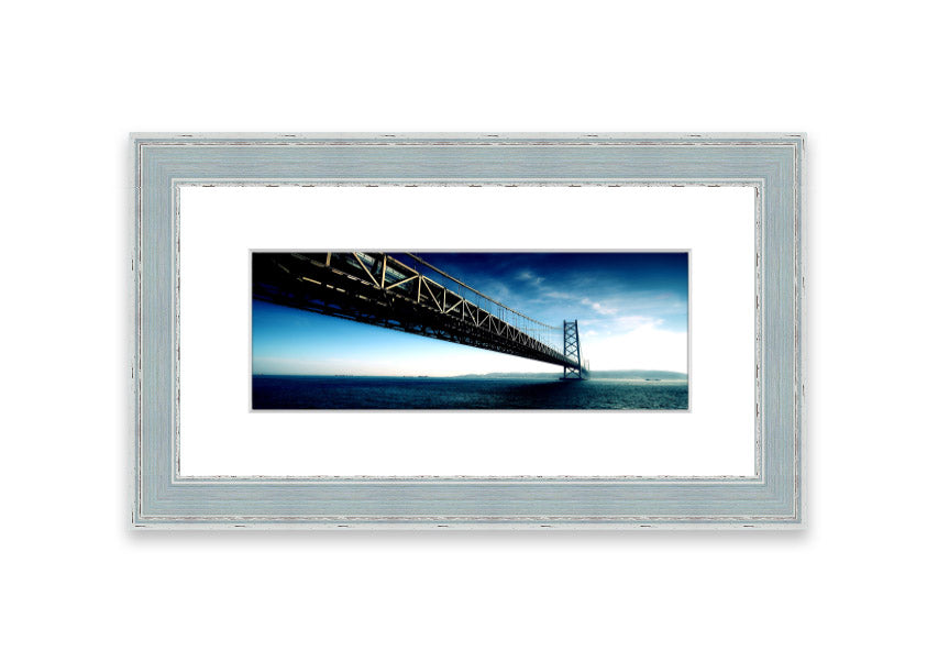Framed print of the Akashi Kaikyo Bridge in Japan, showcasing its stunning architecture and design.
