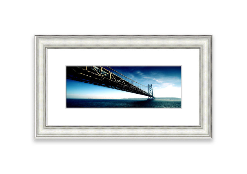 Framed print of the Akashi Kaikyo Bridge in Japan, showcasing its stunning architecture and design.