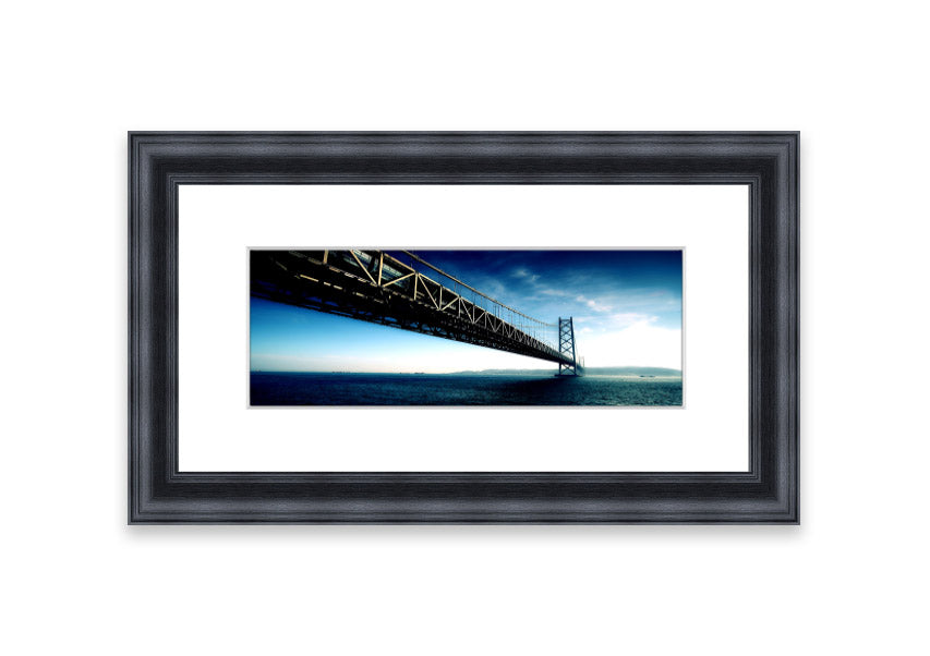 Framed print of the Akashi Kaikyo Bridge in Japan, showcasing its stunning architecture and design.