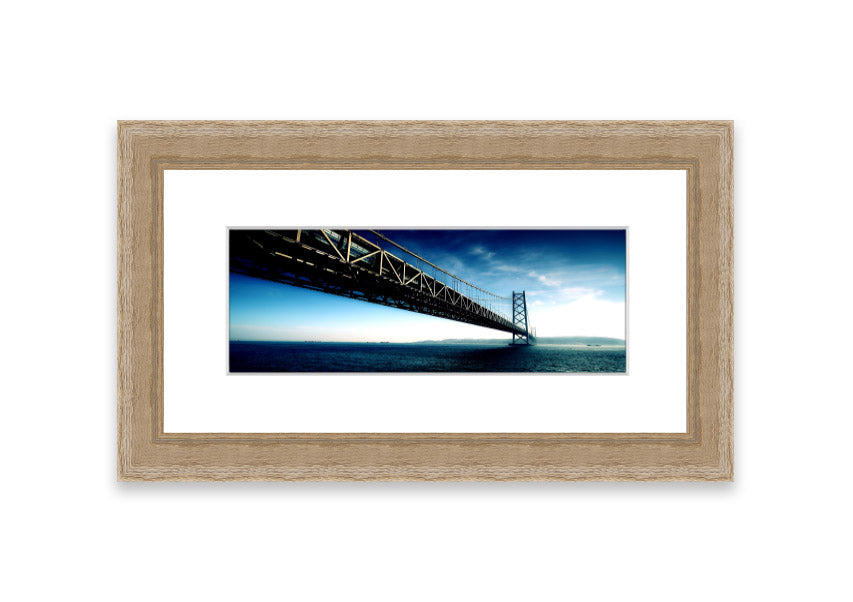 Framed print of the Akashi Kaikyo Bridge in Japan, showcasing its stunning architecture and design.
