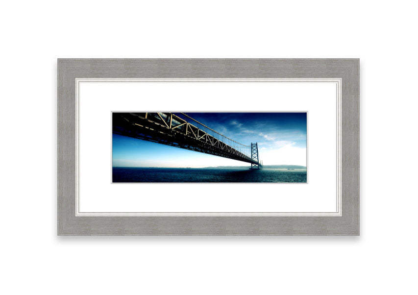 Framed print of the Akashi Kaikyo Bridge in Japan, showcasing its stunning architecture and design.