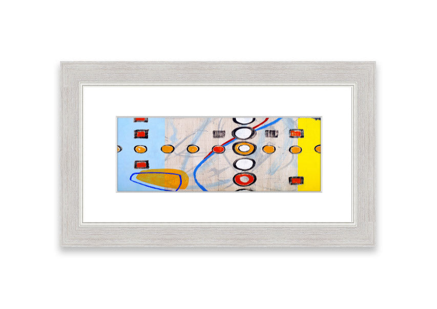All Circles And Squares framed print with geometric design, available in various frame colors, handmade in the UK.