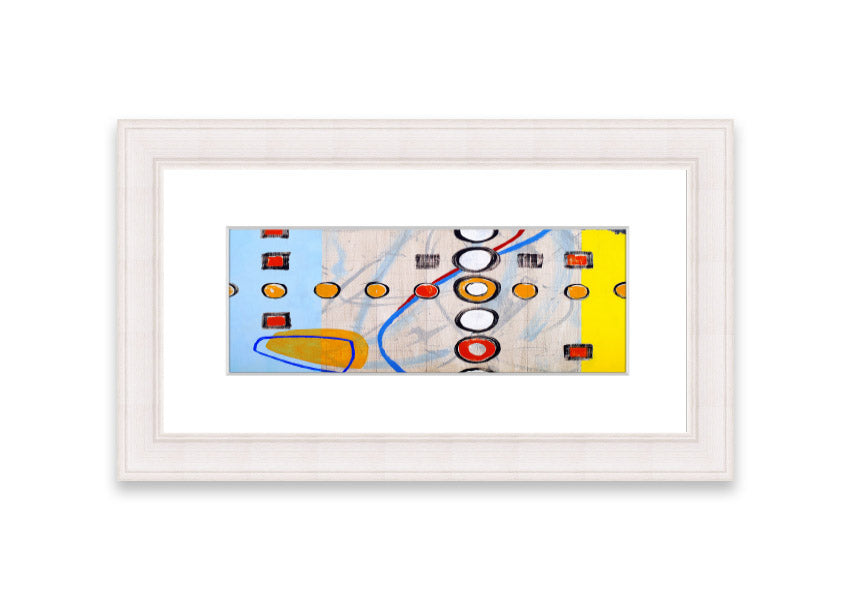 All Circles And Squares framed print with geometric design, available in various frame colors, handmade in the UK.