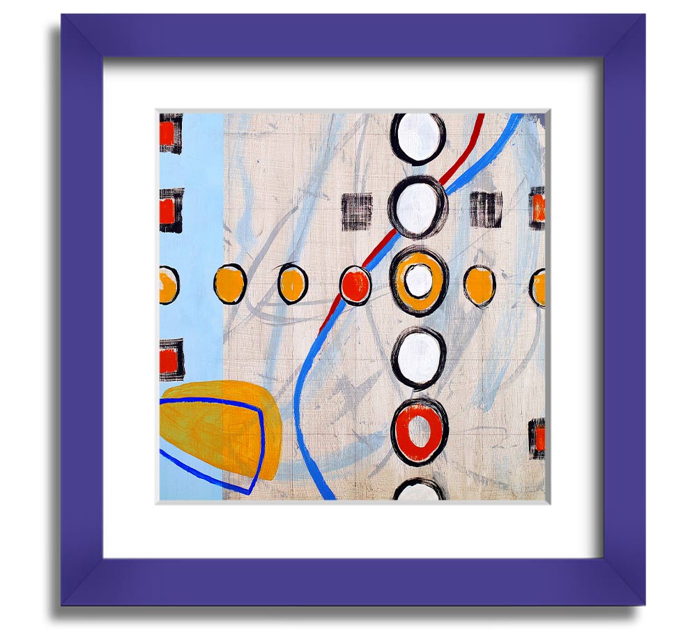 All Circles And Squares Square Framed Print in multiple frame colors, showcasing a geometric design.