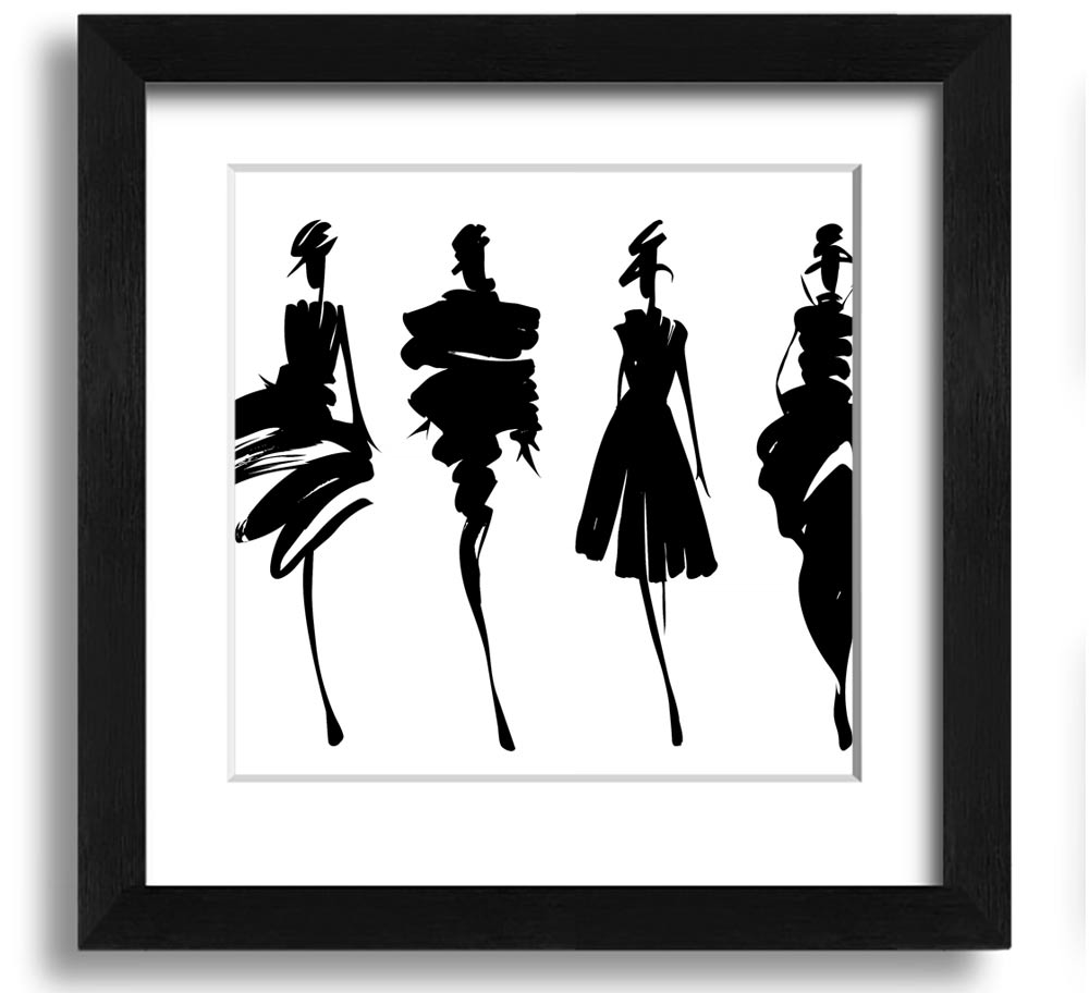 All Shapes Square Framed Print in various frame colors, showcasing a stylish design ready to hang.