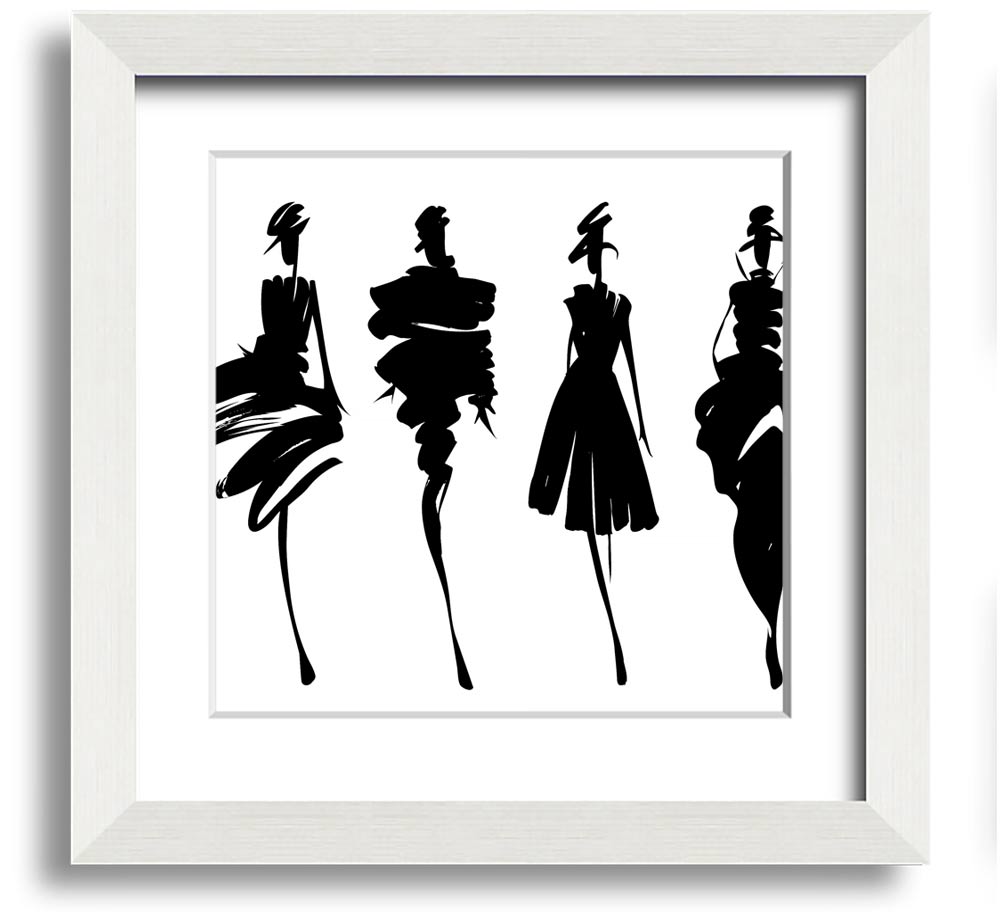 All Shapes Square Framed Print in various frame colors, showcasing a stylish design ready to hang.