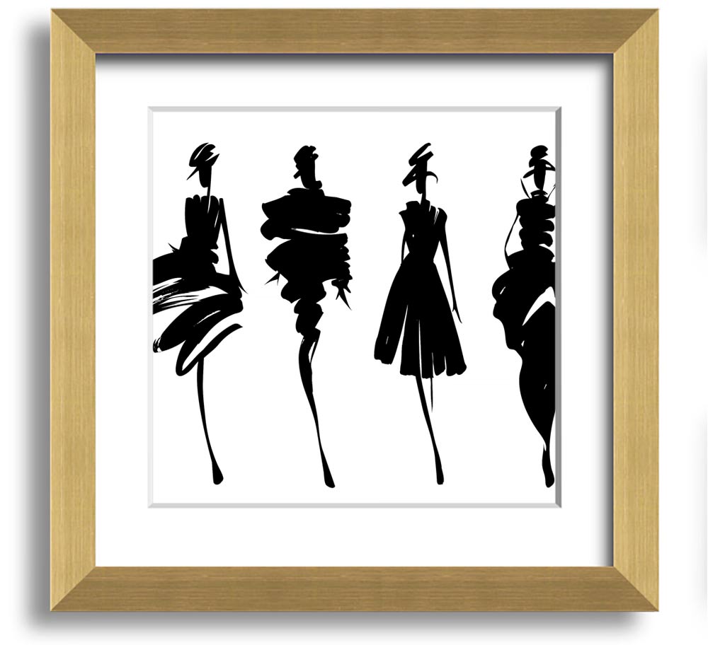All Shapes Square Framed Print in various frame colors, showcasing a stylish design ready to hang.