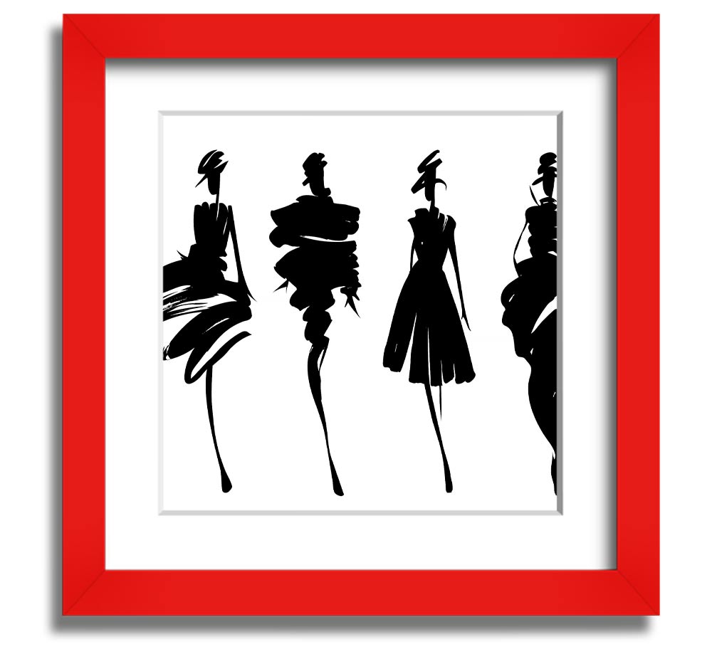 All Shapes Square Framed Print in various frame colors, showcasing a stylish design ready to hang.
