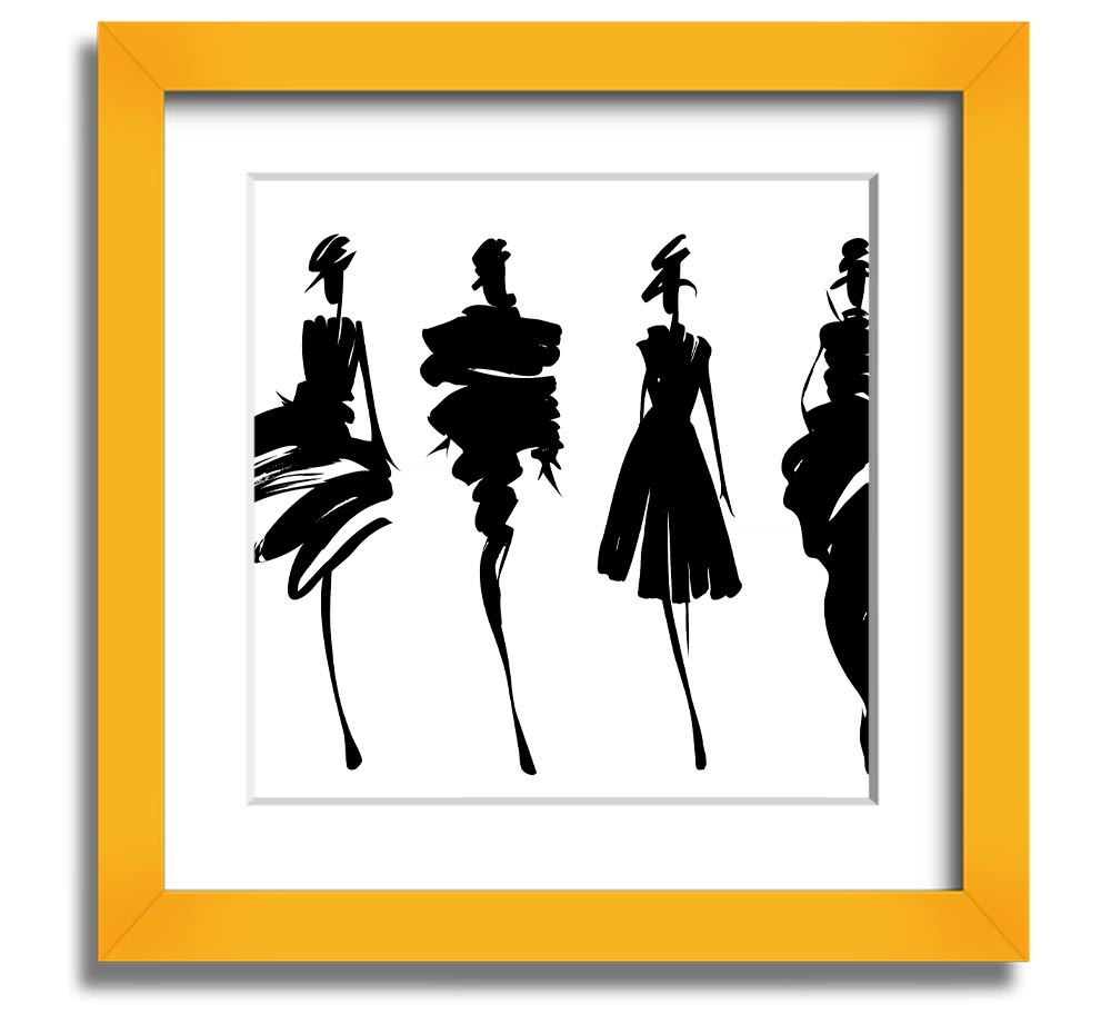 All Shapes Square Framed Print in various frame colors, showcasing a stylish design ready to hang.