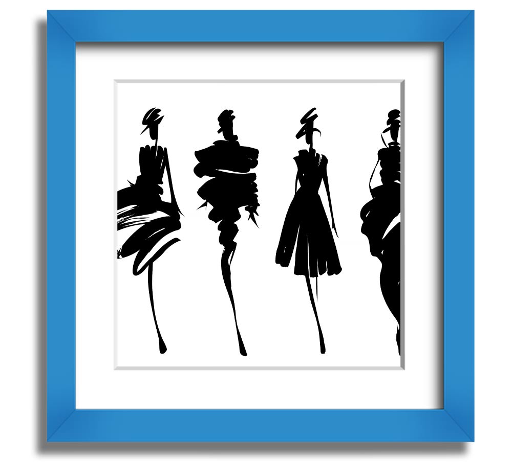 All Shapes Square Framed Print in various frame colors, showcasing a stylish design ready to hang.