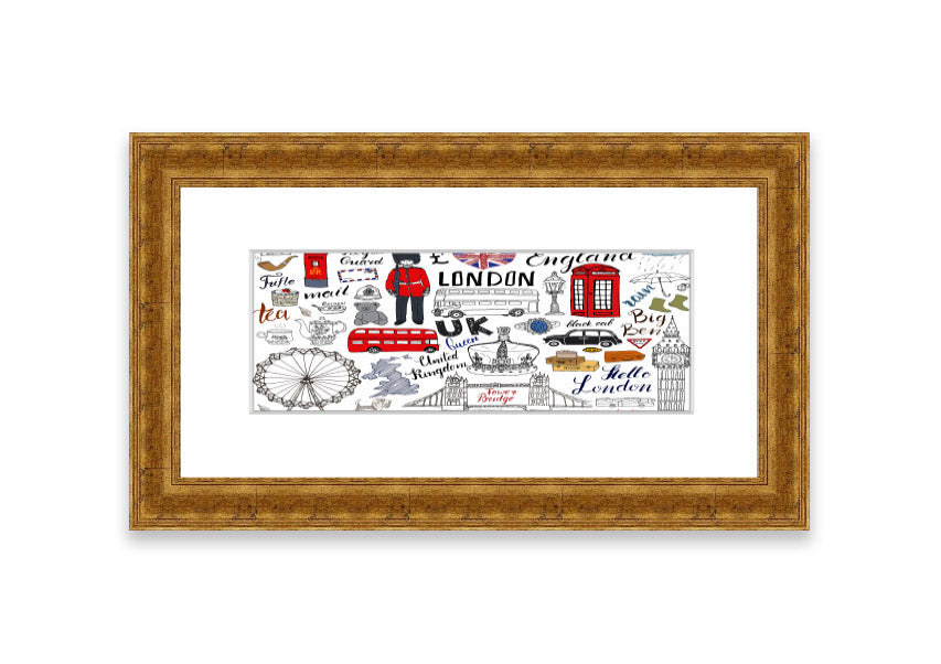 Framed print titled 'All The Things To Love In The City 1', showcasing Cornwall's beauty, available in various frame colors.