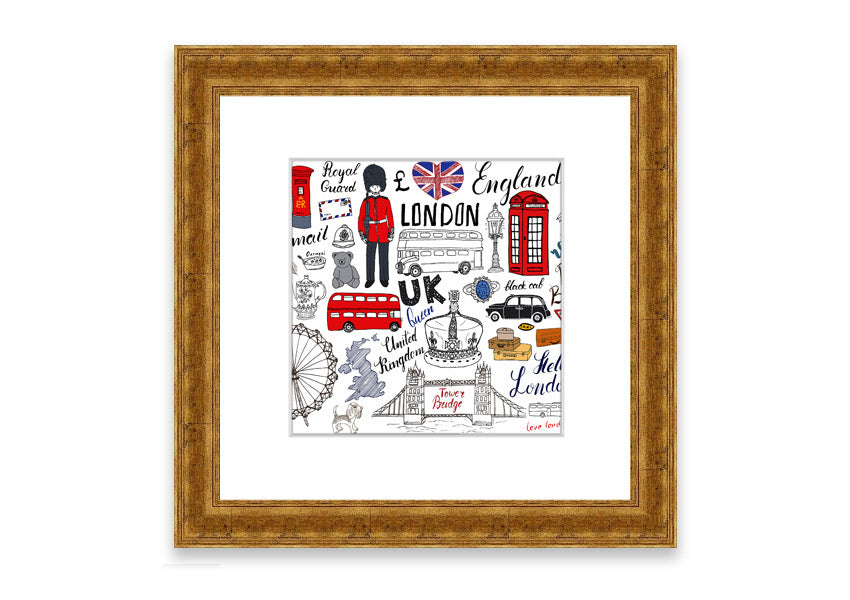 Framed print titled 'All The Things To Love In The City 1', showcasing Cornwall's beauty, available in various frame colors.