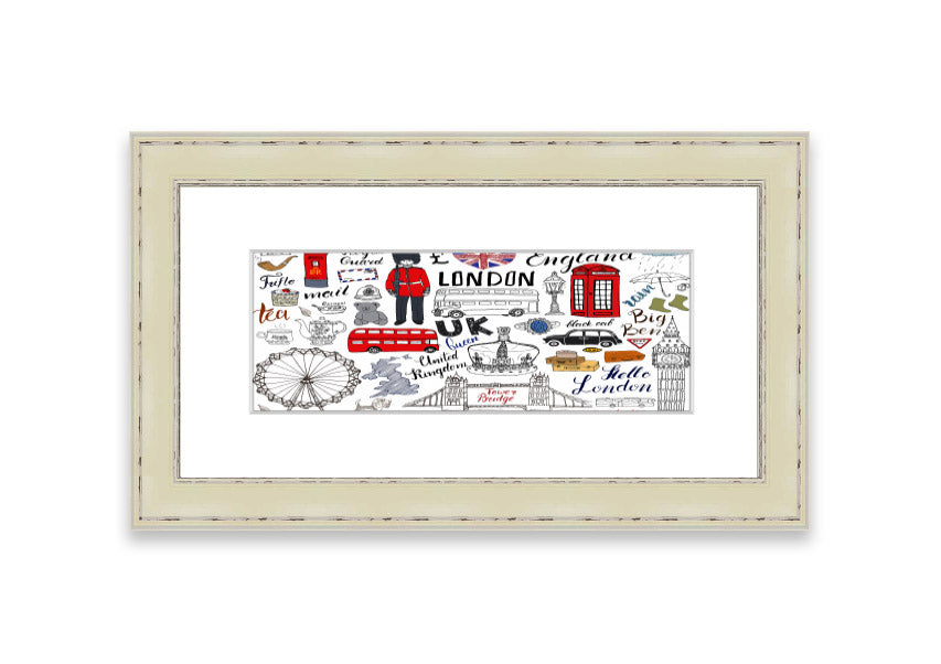 Framed print titled 'All The Things To Love In The City 1', showcasing Cornwall's beauty, available in various frame colors.