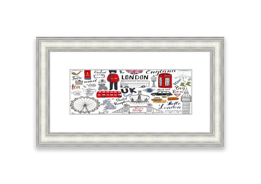 Framed print titled 'All The Things To Love In The City 1', showcasing Cornwall's beauty, available in various frame colors.