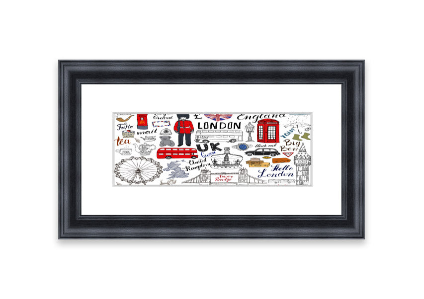 Framed print titled 'All The Things To Love In The City 1', showcasing Cornwall's beauty, available in various frame colors.