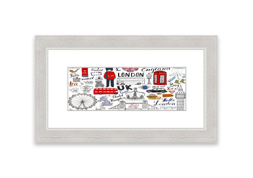 Framed print titled 'All The Things To Love In The City 1', showcasing Cornwall's beauty, available in various frame colors.