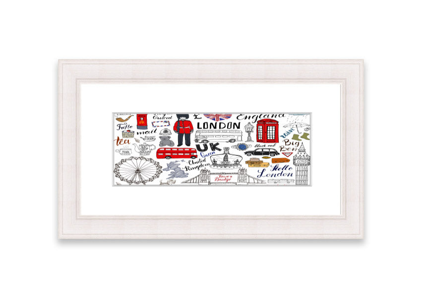 Framed print titled 'All The Things To Love In The City 1', showcasing Cornwall's beauty, available in various frame colors.