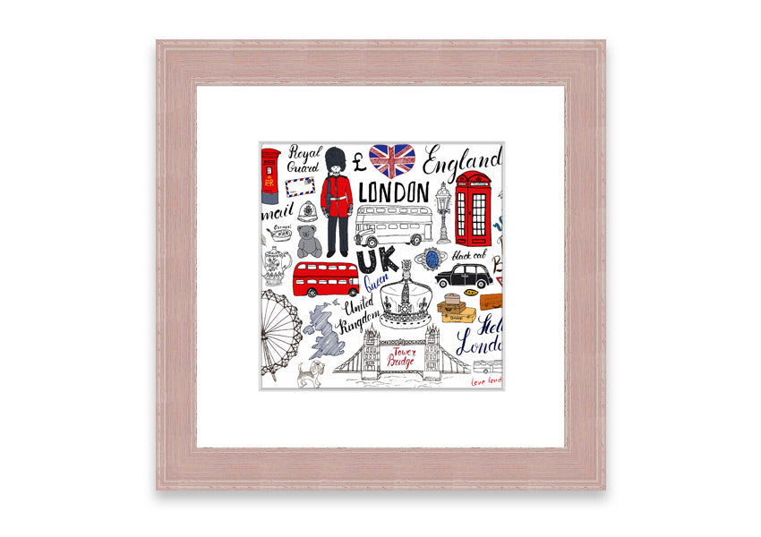 Framed print titled 'All The Things To Love In The City 1', showcasing Cornwall's beauty, available in various frame colors.