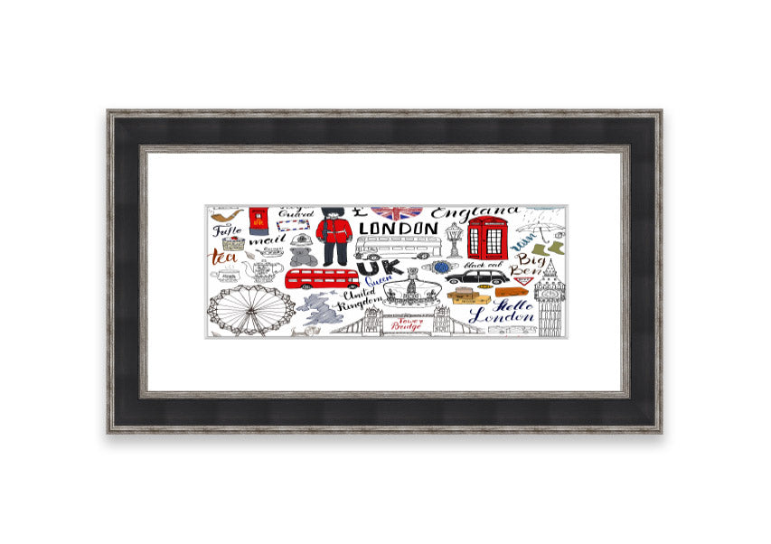 Framed print titled 'All The Things To Love In The City 1', showcasing Cornwall's beauty, available in various frame colors.