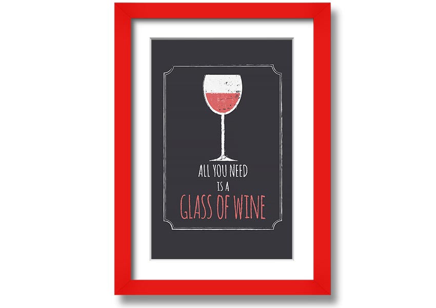 All You Need Is framed print with multiple frame color options, handmade in the UK, ready to hang.