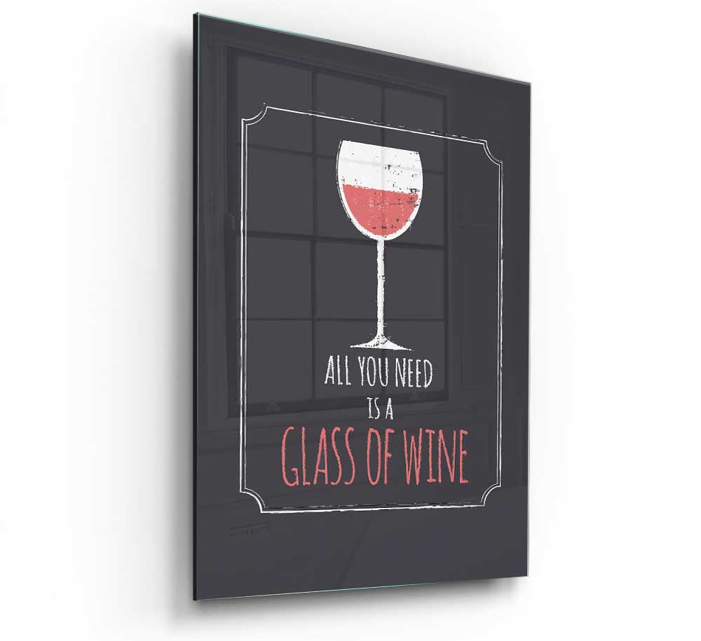 Modern glass art print titled 'All You Need Is', showcasing vibrant colors and contemporary design, perfect for home decor.