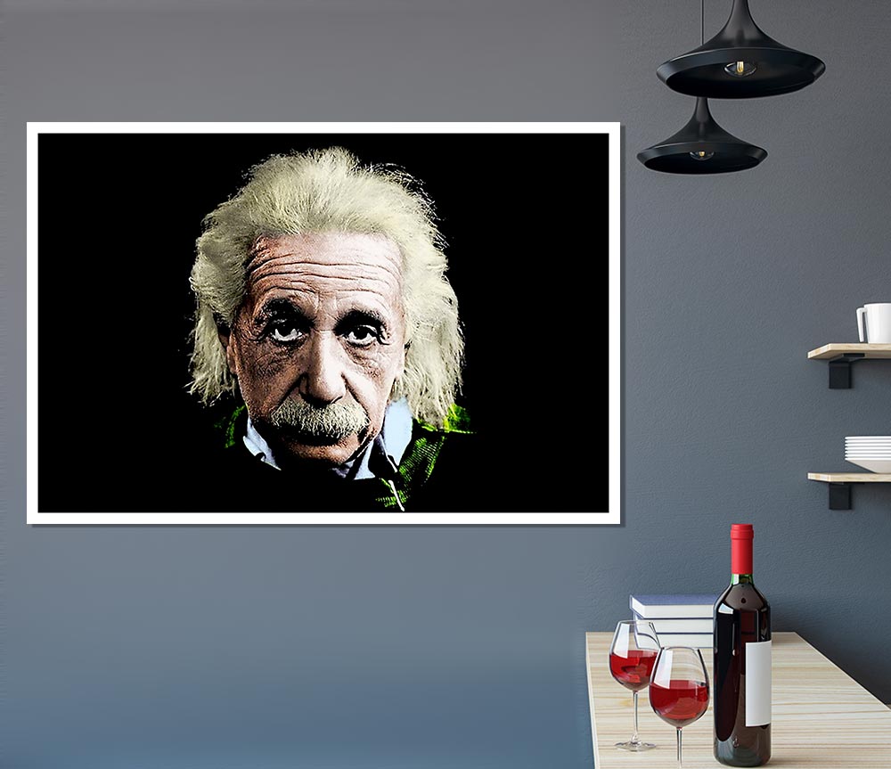 Vibrant Albert Einstein Retro Colours poster on canvas, showcasing a colorful artistic representation of Einstein.