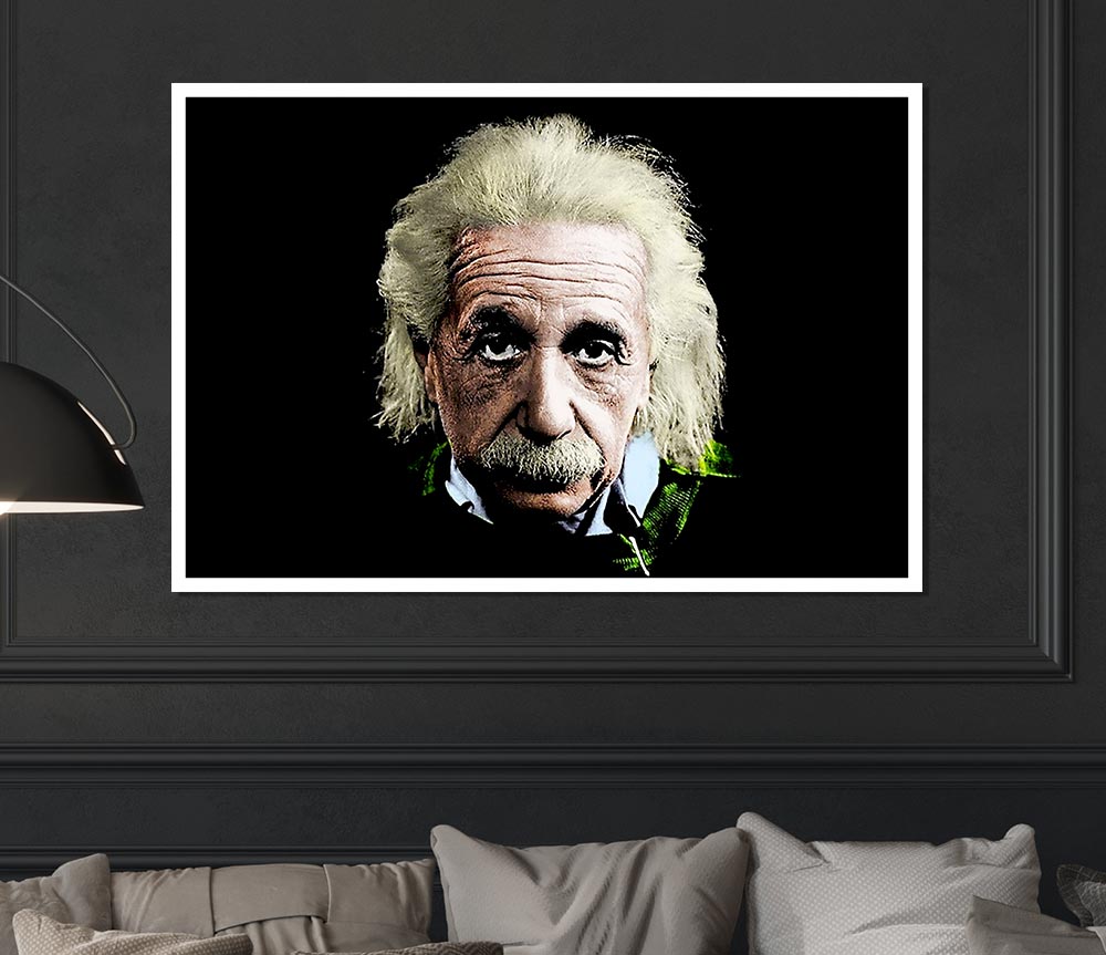 Vibrant Albert Einstein Retro Colours poster on canvas, showcasing a colorful artistic representation of Einstein.