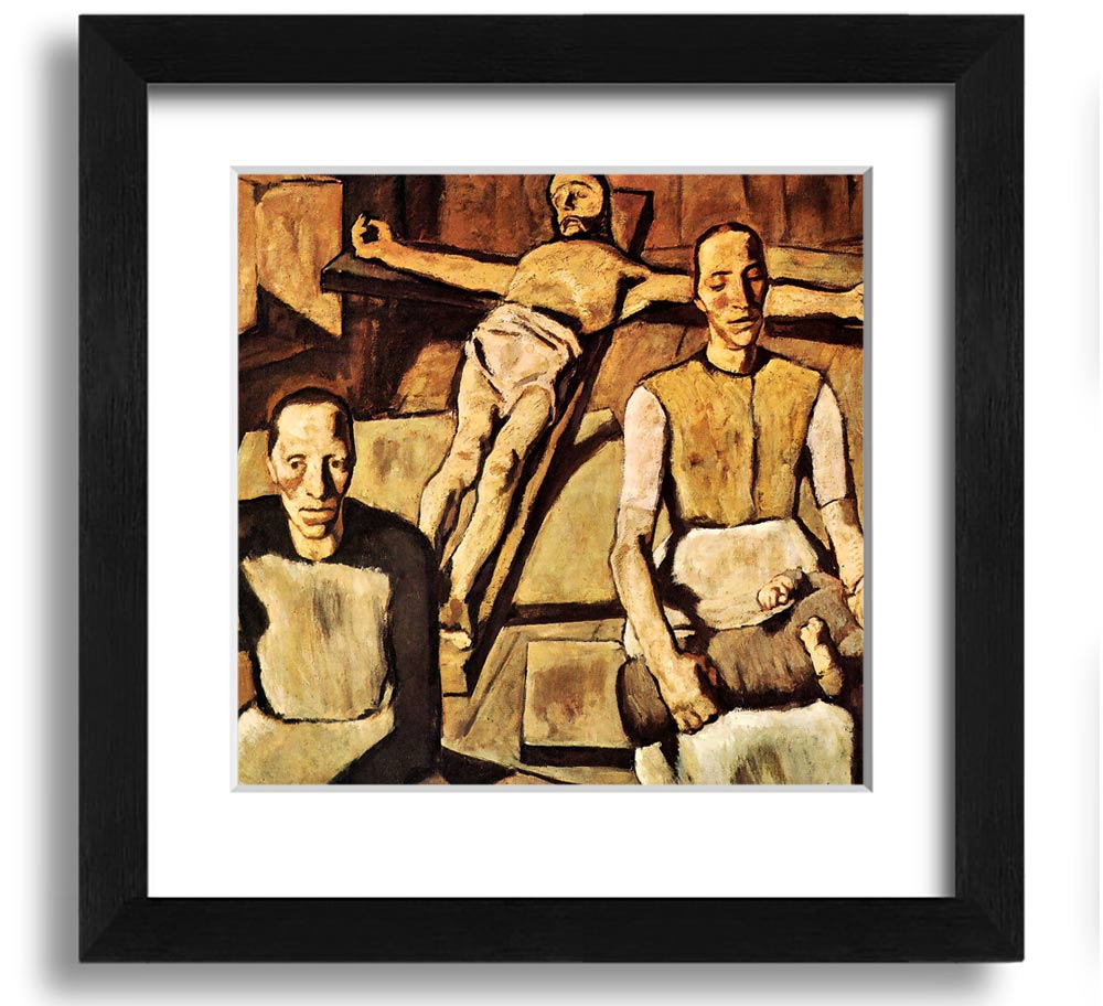 Albin Egger-Lienz Mother Square Framed Print showcasing a mother and child, elegantly framed in a stylish border.