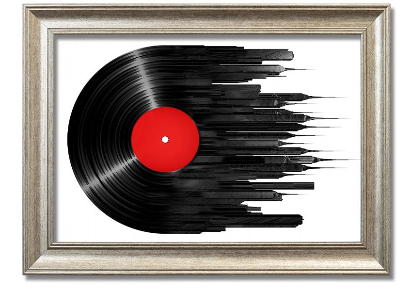 Album Music City framed print showcasing vibrant colors and artistic design, ready to hang.