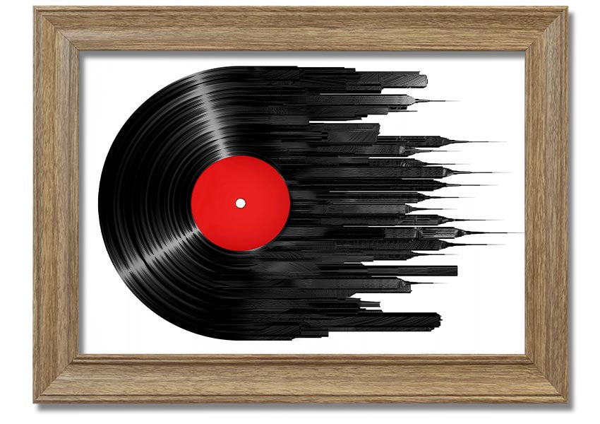 Album Music City framed print showcasing vibrant colors and artistic design, ready to hang.