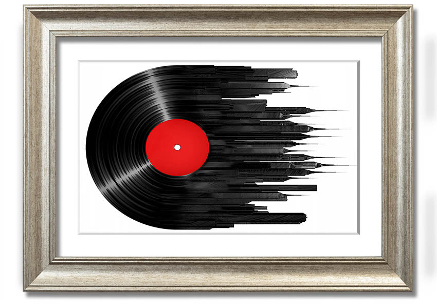 Album Music City framed print showcasing vibrant colors and artistic design, ready to hang.