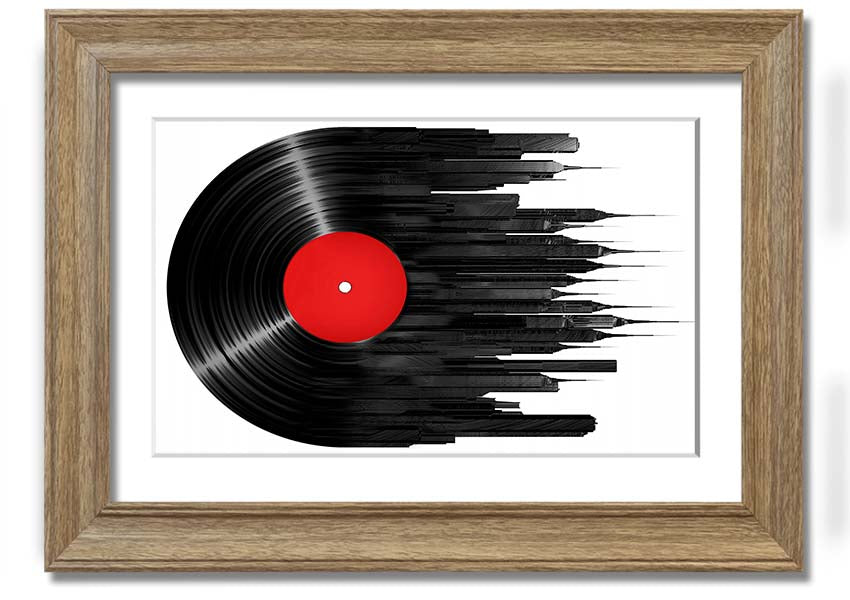 Album Music City framed print showcasing vibrant colors and artistic design, ready to hang.