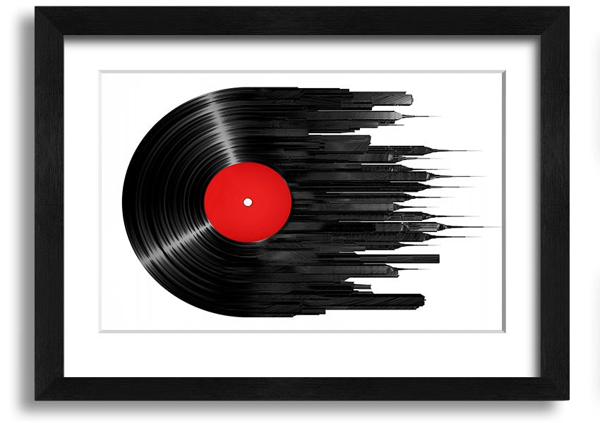 Album Music City framed print showcasing vibrant colors and artistic design, ready to hang.