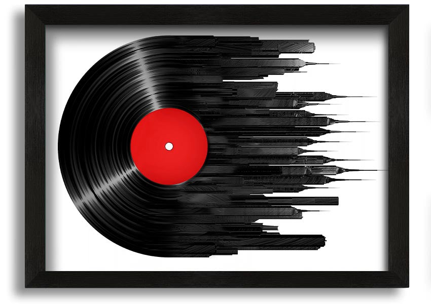 Album Music City framed print showcasing vibrant colors and artistic design, ready to hang.