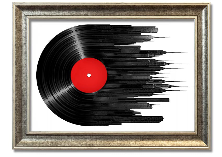 Album Music City framed print showcasing vibrant colors and artistic design, ready to hang.