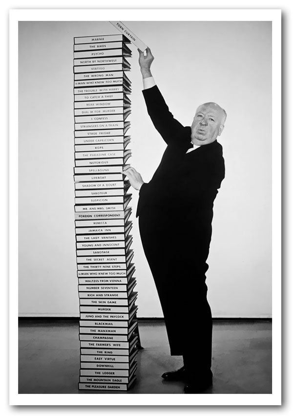 Alfred Hitchcock Library of Films poster on high-quality canvas, showcasing iconic film titles.