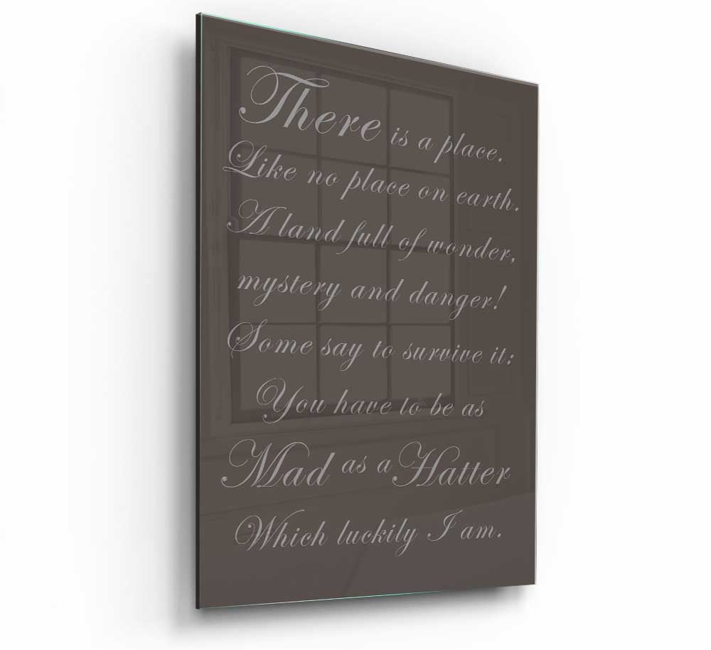 Alice In Wonderland Mad Hatter Chocolate glass print featuring vibrant colors and whimsical design.